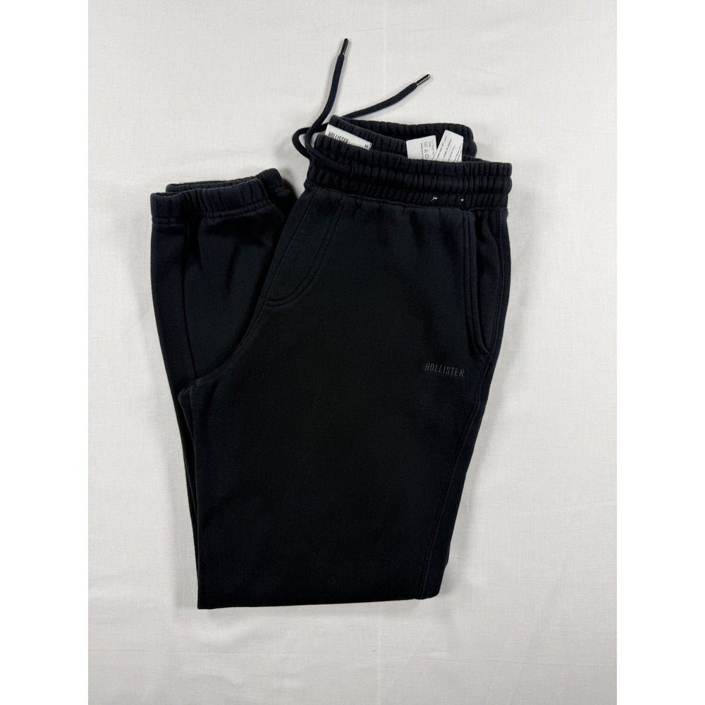 Hollister Relaxed Jogger Mens Medium Tall Black Fleece Sweatpants